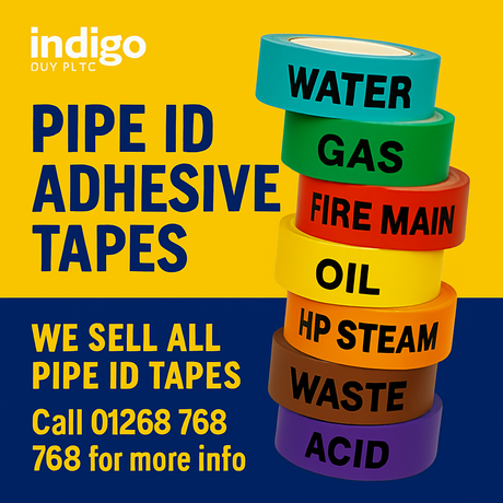 adhesive pipe id identification tapes uk