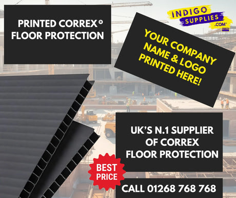 custom printed correx corrugated plastic floor protection uk