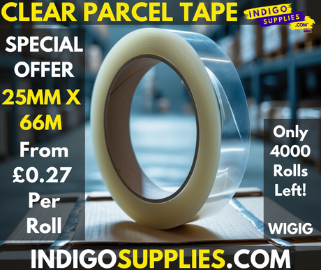 parcel packaging tape 25mm clear polypropylene budget economy