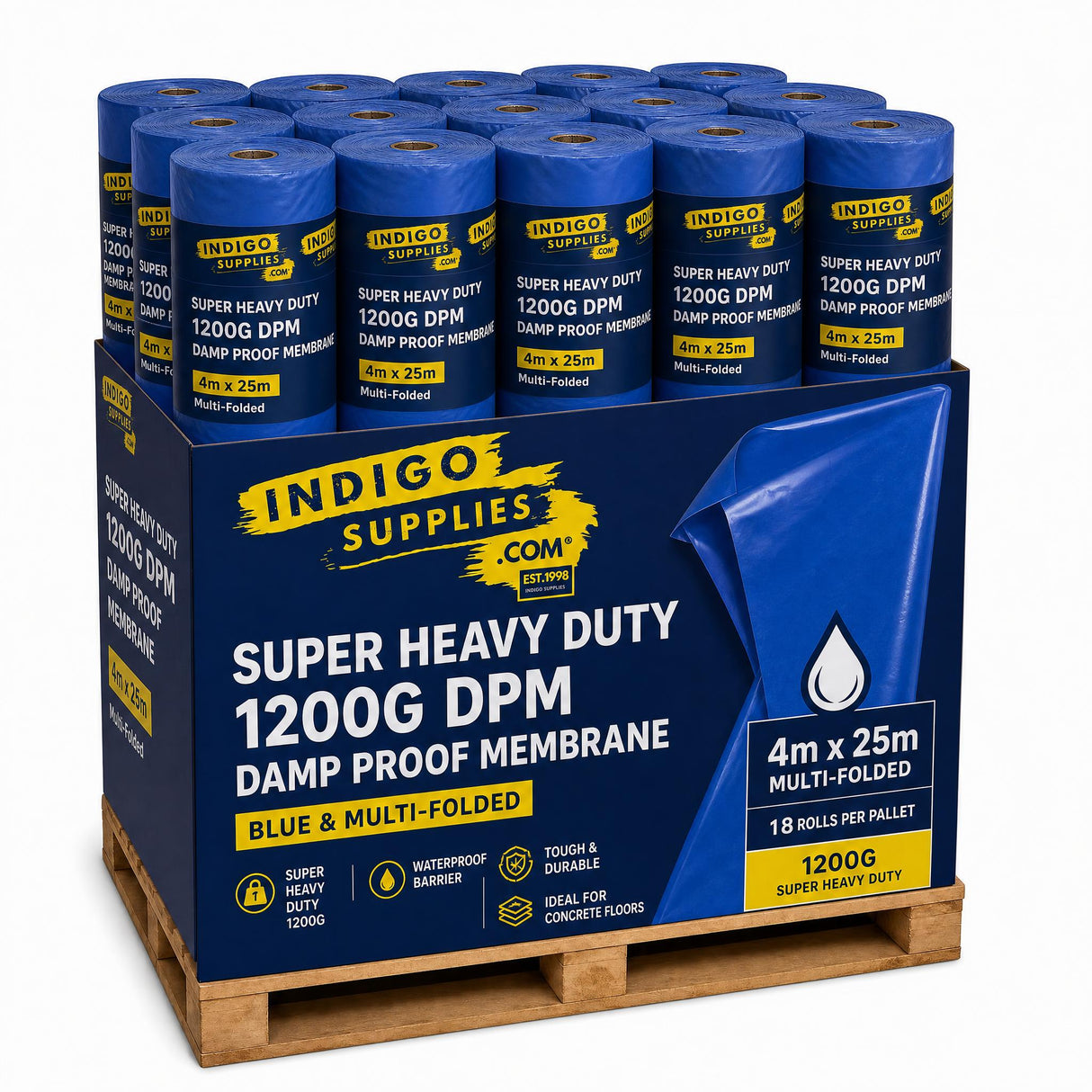 Polythene Sheeting DPM Damp Proof Membrane Super Heavy Duty 1200g 4m x 25m
