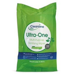 Cleanline Eco Ultra-One Wipes Refill Pouch (100 Sheet) - Indigo Supplies Ltd