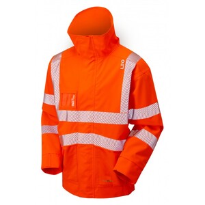 J05-O Dartmoor EcoViz Breathable Bomber Jacket Orange - Indigo Supplies Ltd