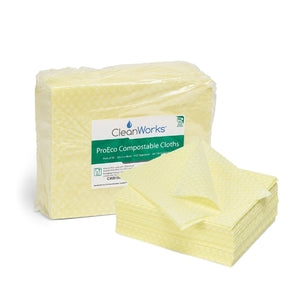 CleanWorks ProEco Compostable Cloths Yellow (Pack 50) - Indigo Supplies Ltd