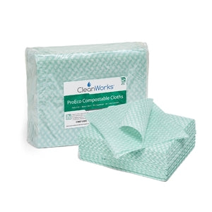 CleanWorks ProEco Compostable Cloths Green (Pack 50) - Indigo Supplies Ltd
