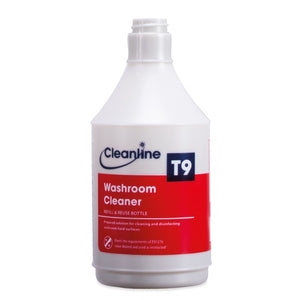 Cleanline T9 Washroom Cleaner Trigger Bottle (Empty) 750ML - Indigo Supplies Ltd