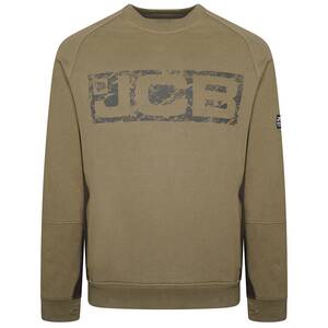 JCB Trade Crew Sweatshirt Olive - Indigo Supplies Ltd