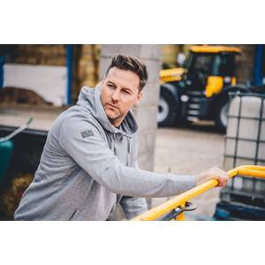 JCB Essential Hoodie Grey Marl - Indigo Supplies Ltd
