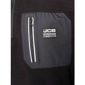 JCB Trade Heavyweight 1/4 Zip Fleece Black - Indigo Supplies Ltd
