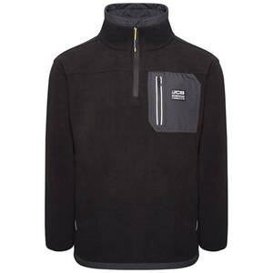 JCB Trade Heavyweight 1/4 Zip Fleece Black - Indigo Supplies Ltd