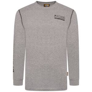 JCB Workwear Banner L/S Tshirt Grey - Indigo Supplies Ltd