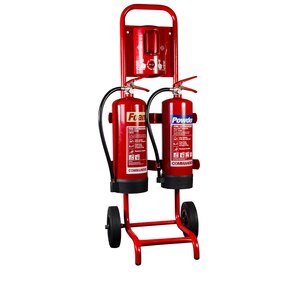 Double Fire Extinguisher Trolley - Indigo Supplies Ltd