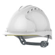 JSP EVO3 Mid Peak OneTouch Slip Ratchet Vented Safety Helmet White - Indigo Supplies Ltd