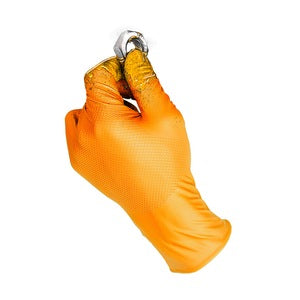 Grippaz HD Nitrile Powder Free Disposable Gloves Orange (Pack 50) - Indigo Supplies Ltd