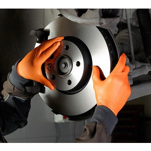 Grippaz HD Nitrile Powder Free Disposable Gloves Orange (Pack 50) - Indigo Supplies Ltd