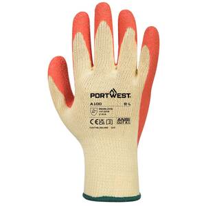 Portwest A100 Latex Grip Gloves Orange/Yellow - Indigo Supplies Ltd