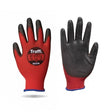 Traffi TG1210 PU Coated Gloves Red/Black (Pack 10 Pairs) - Indigo Supplies Ltd