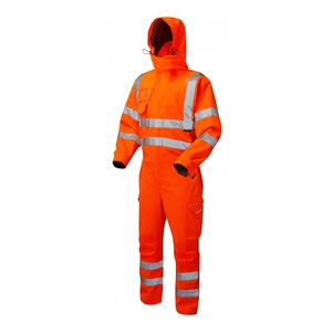 Leo CV02 Watertown Class 3 Ecoviz Stretch Coverall Orange - Indigo Supplies Ltd
