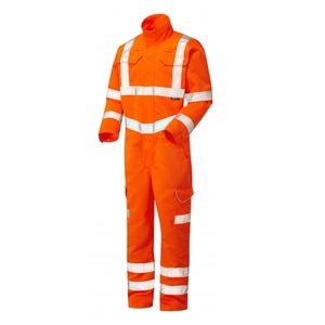 Leo CV01-O Molland Polycotton Coverall Orange - Indigo Supplies Ltd