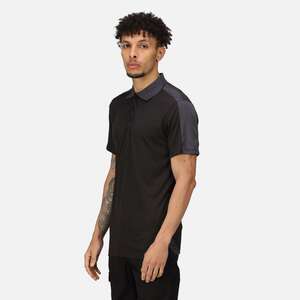 Regatta Contrast Coolweave Quick Wicking Polo Shirt Black - Indigo Supplies Ltd