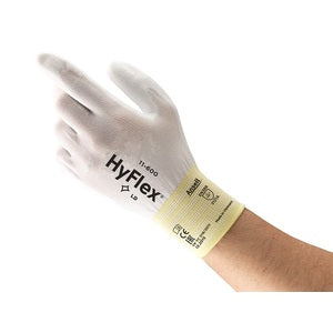 Ansell 11-600 Hyflex Pu Palm Coat Knit Wrist Glove (3121A)Cut A White - Indigo Supplies Ltd