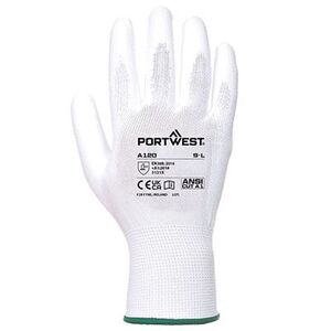 Portwest A120 PU Palm Coated Glove White - Indigo Supplies Ltd