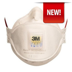 3M Aura 9332+ Gen3 FFP3 Valved Disposable Respirator (Box 10) - Indigo Supplies Ltd