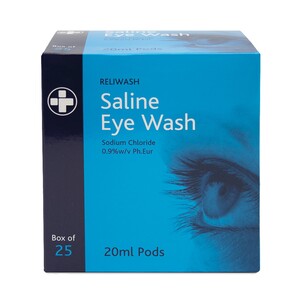 Reliance Medical 901 Saline Eyewash Pods 20ML (Pack 25) - Indigo Supplies Ltd