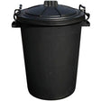 Standard Plastic Dustbin & Lid Black 94 Litre - Indigo Supplies Ltd