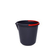 CleanWorks Black Plastic Bucket with Red Handle 2 Gallon - Indigo Supplies Ltd
