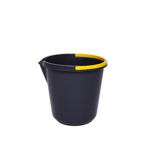 CleanWorks Black Plastic Bucket with Yellow Handle 2 Gallon - Indigo Supplies Ltd