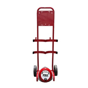 Double Fire Extinguisher Trolley With Rotary Fire Bell - Indigo Supplies Ltd