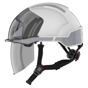 EVO VISTAshieldDualswitch Vented Helmet Wheel Ratchet CR2 White/Smoke - Indigo Supplies Ltd