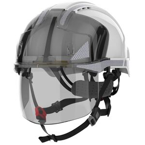 EVO VISTAshieldDualswitch Vented Helmet Wheel Ratchet CR2 White/Smoke - Indigo Supplies Ltd