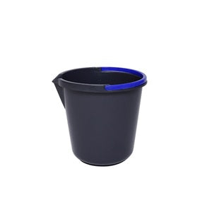 CleanWorks Black Plastic Bucket with Blue Handle 2 Gallon - Indigo Supplies Ltd