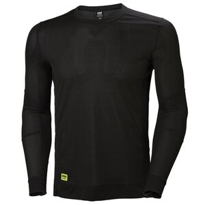 Helly Hansen 75105_990 Lifa Crewneck Base Layer Top Black - Indigo Supplies Ltd
