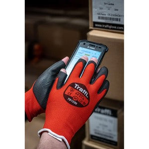 TraffiGlove TG1220 3 Digit Glove Cut Level 1 TG1220 Red - Indigo Supplies Ltd
