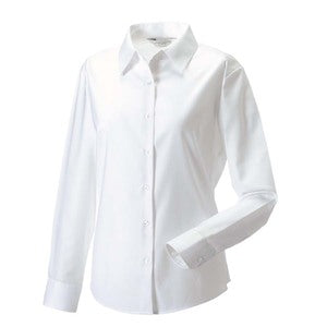 Ladies Long Sleeve Blouse 932F White - Indigo Supplies Ltd