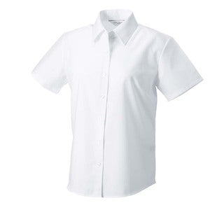 Ladies Short Sleeve Blouse 933F White - Indigo Supplies Ltd