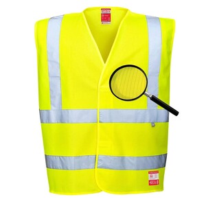 Portwest FR71 Bizflame Resistant Anti-Static High Visibility Waistcoat Yellow - Indigo Supplies Ltd
