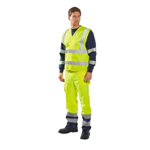 Portwest FR71 Bizflame Resistant Anti-Static High Visibility Waistcoat Yellow - Indigo Supplies Ltd