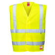 Portwest FR71 Bizflame Resistant Anti-Static High Visibility Waistcoat Yellow - Indigo Supplies Ltd