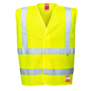Portwest FR71 Bizflame Resistant Anti-Static High Visibility Waistcoat Yellow - Indigo Supplies Ltd