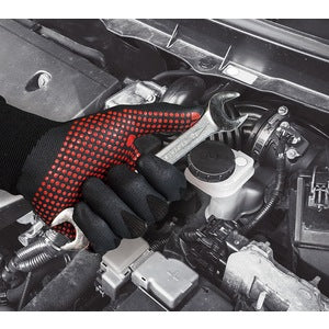 Juba Nitrile Foam Glove Agility Black Red Dot (Pair) - Indigo Supplies Ltd