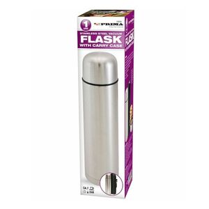 Prima Vacuum Stainless Steel Silver Flask 1 Litre - Indigo Supplies Ltd