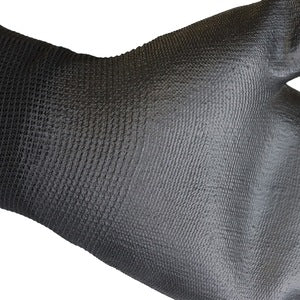 PU Palm Coated Knit Wrist Glove Black - Indigo Supplies Ltd