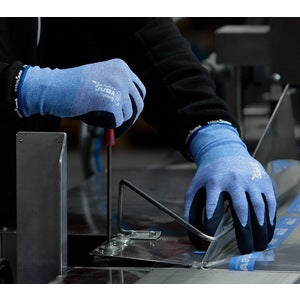 Juba H265NT Nature Latex coated Glove Blue - Indigo Supplies Ltd