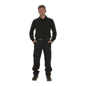 Endurance Long Sleeve Polo Shirt Black - Indigo Supplies Ltd