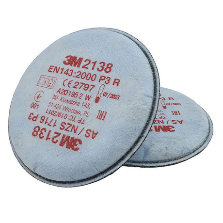 3M 2138 Particulate Filter P3 Nuisance Level Organic Vapour and Acid Gas - Pack of 20 Filters - Indigo Supplies Ltd