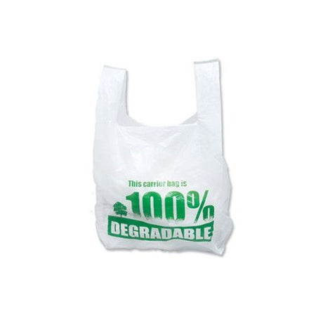 Degradable White Vest Carrier Bags - Indigo Supplies Ltd