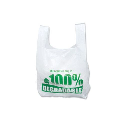 Degradable White Vest Carrier Bags - Indigo Supplies Ltd